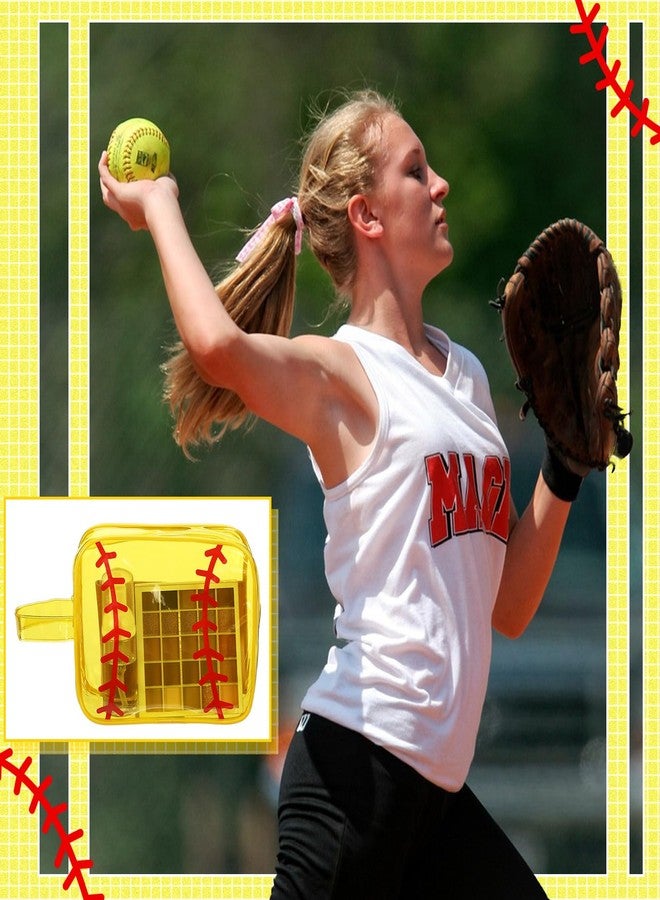 Reginary 12 Pcs Softball Cosmetic Bag Gifts Accessories for Makeup Bags Softball Clear PVC Cheer Case Toiletry Zipper Pouch Waterproof Travel Toiletry Handbag Purses Organizer for Women Valentine Gift - Image 5