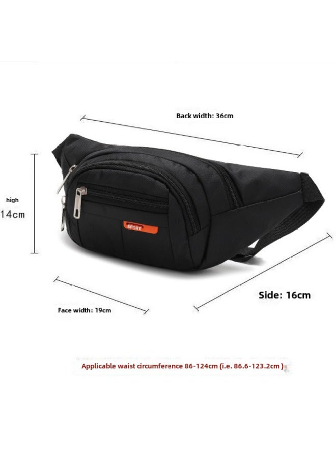 Generic Waterproof Waist Bag Men's And Women's Large Capacity Multi-functional Cashier Wallet Mobile Phone Waist Bag Wear-resistant Outdoor Sports Waist Bag-Color:Light Blue  - Image 5