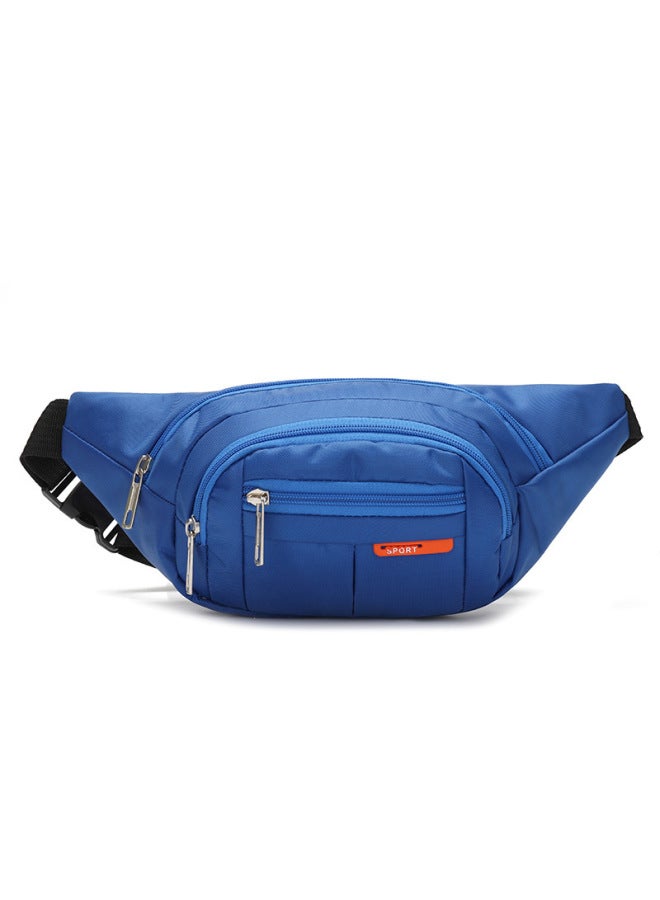 Generic Waterproof Waist Bag Men's And Women's Large Capacity Multi-functional Cashier Wallet Mobile Phone Waist Bag Wear-resistant Outdoor Sports Waist Bag-Color:Light Blue  - Image 1