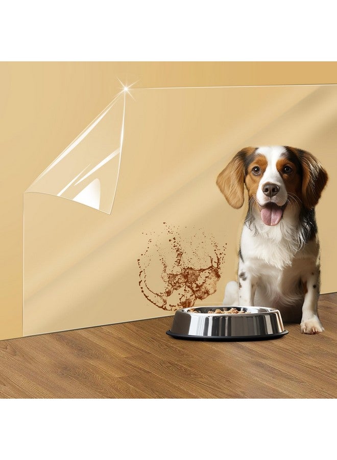 Loiion Electrostatic Wall Protective Film Clear Wall Protector Removable Contact Paper Transparent Static Cling Plastic Wall Protector From Trash Can Chair Back Furniture Door 13Ft - Image 1