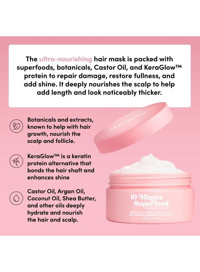 Glimmr 10-Minute Hair Mask for Damaged Hair – Deep Conditioner with Bonding Protein, Castor Oil & Superfood Extracts – Restores Shine, Reduces Breakage, Softens, Strengthens & Adds Fullness - Image 5