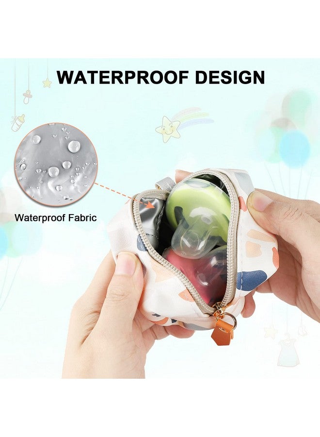 accmor Baby Pacifier Case with Clip, Baby Pacifier Holder Pouch Box for Diaper Bag, Holds 2 Pacifiers for Travel Outdoor Activities, Small Baby Utensils,Colorful Stone - Image 4