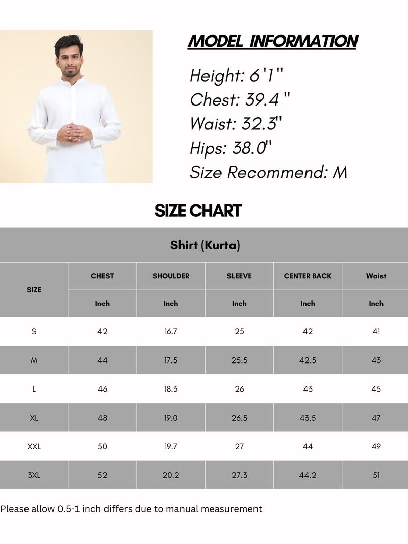 SKAVIJ Mens Cotton Casual Wear Modern Regular Fit Kurta for Everyday Use Yoga Outfit White_Large - Image 3