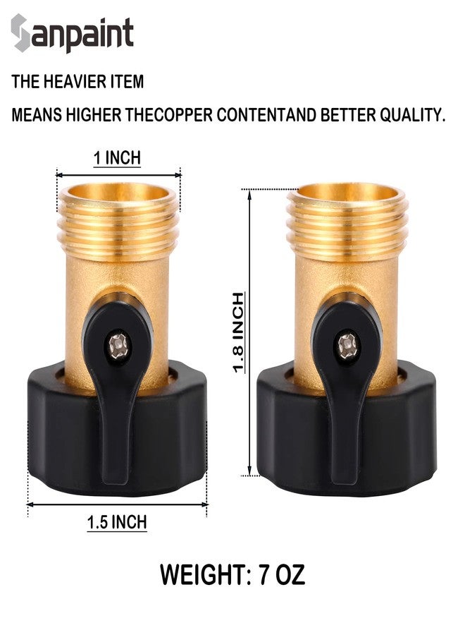 Sanpaint 2 Pack 3/4" Heavy Duty Brass Shut Off Valve Garden Hose Connector,1-Way Restricted-Flow Water Shut-Off - Image 3