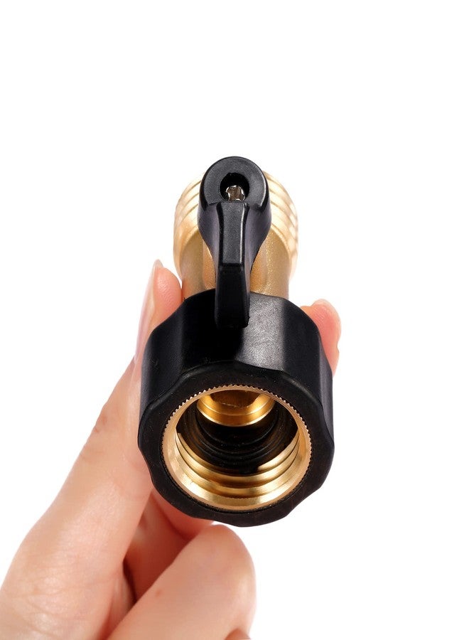 Sanpaint 2 Pack 3/4" Heavy Duty Brass Shut Off Valve Garden Hose Connector,1-Way Restricted-Flow Water Shut-Off - Image 2