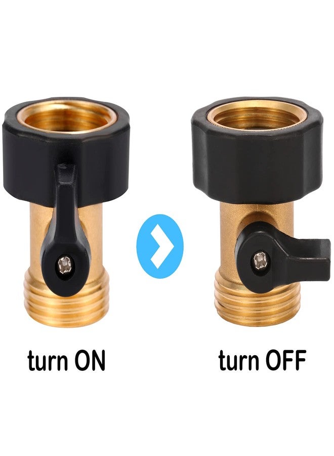 Sanpaint 2 Pack 3/4" Heavy Duty Brass Shut Off Valve Garden Hose Connector,1-Way Restricted-Flow Water Shut-Off - Image 4