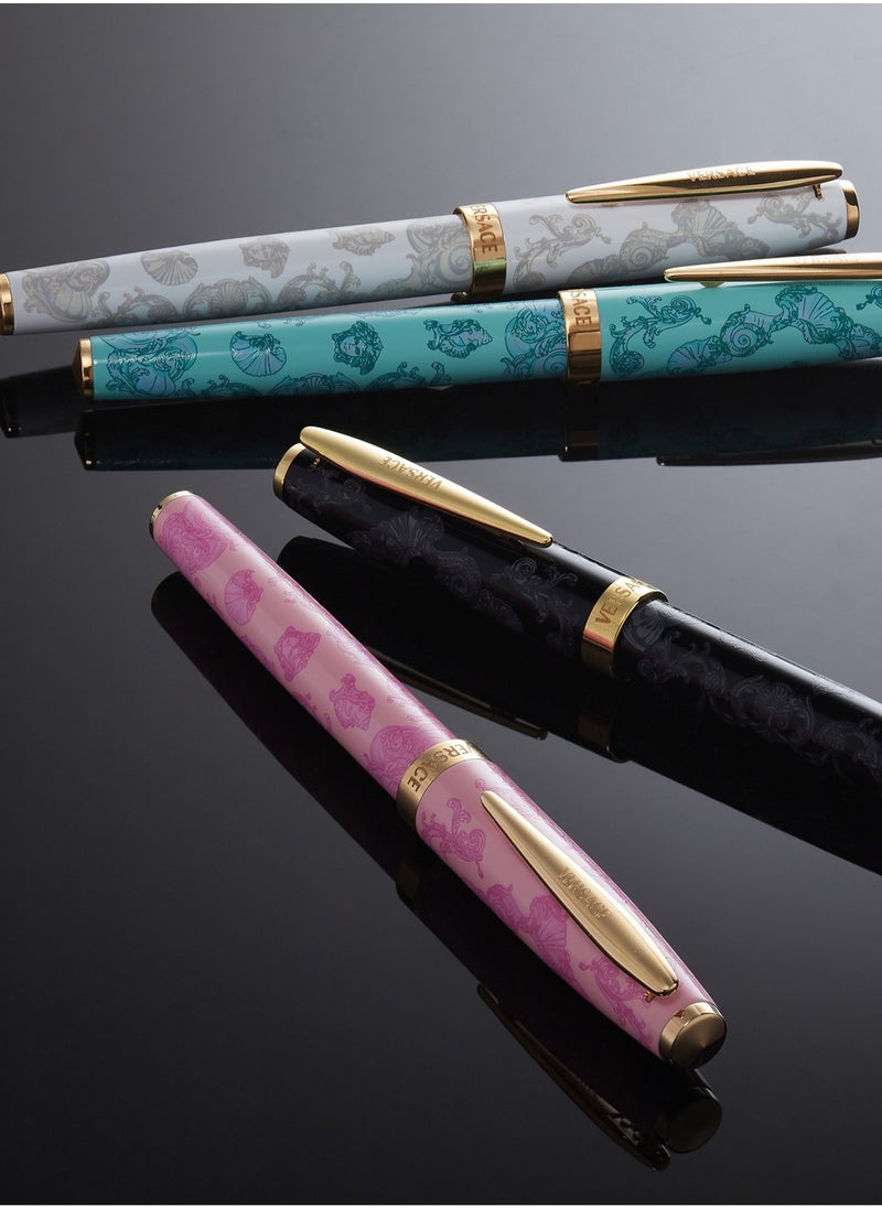 VERSACE Fountain Pen - Black Resin with Clip and Logo  - Image 5