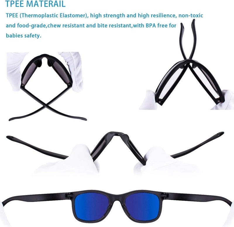 MAXJULI Baby Infant Sunglasses Safe, Soft, With Adjustable Strap 0-24 Months BPA Free 7002 - Image 4