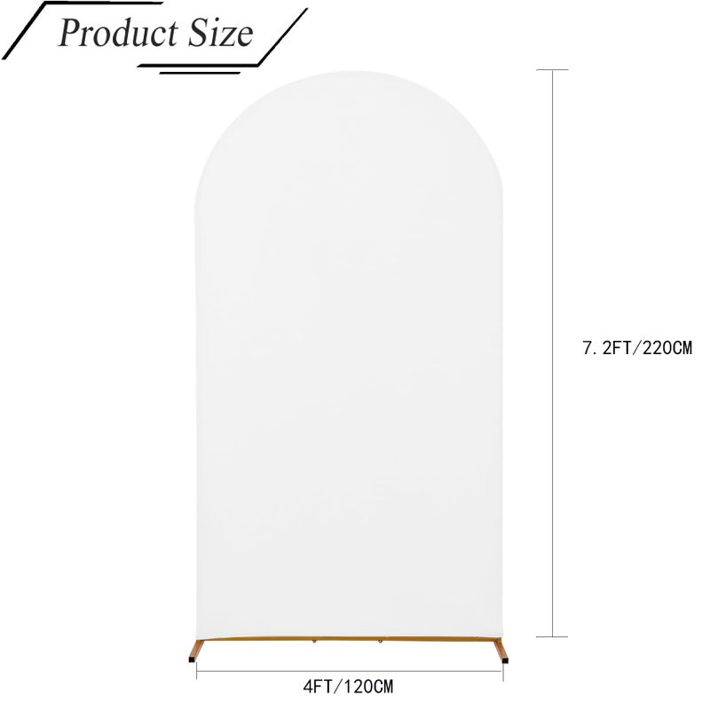 bricia Wedding Arch Backdrop Stand Cover, 7.2FT Double Sided Stretchy Arch Cover Fitted Wedding Birthday Party Banquet Decoration (White 86.4''Lx48''W) - Image 2