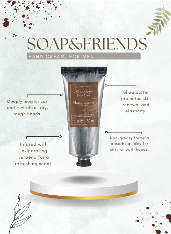 Soap&Friends Soap&Friends Men’s Hand Cream 80ml – Gentle Moisturizer with 20% Organic Shea Butter – Masculine Care for Dry Hands, Natural & Cruelty-Free  - Image 3