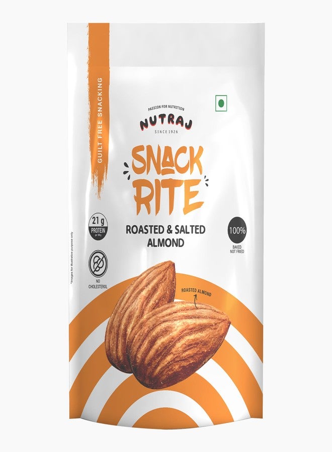 Nutraj Snackrite Almond Kernels Roasted & Salted 150g | Badam Dry Fruit | High Protein Snack & Super Healthy Crunchy Nuts | Vitamins & Minerals Rich | Freshly Roasted and Lightly Salted - Image 1
