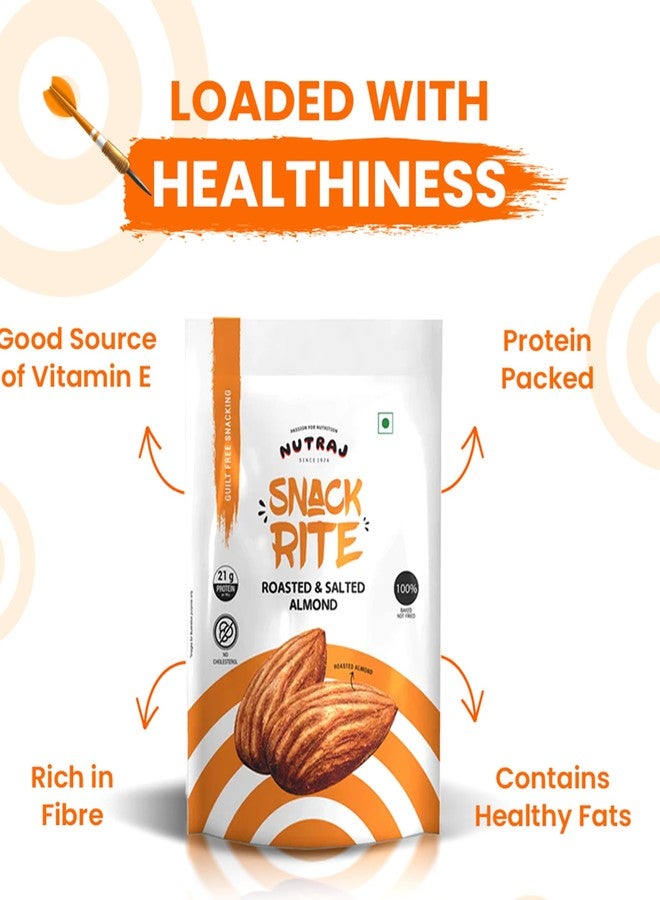 Nutraj Snackrite Almond Kernels Roasted & Salted 150g | Badam Dry Fruit | High Protein Snack & Super Healthy Crunchy Nuts | Vitamins & Minerals Rich | Freshly Roasted and Lightly Salted - Image 4