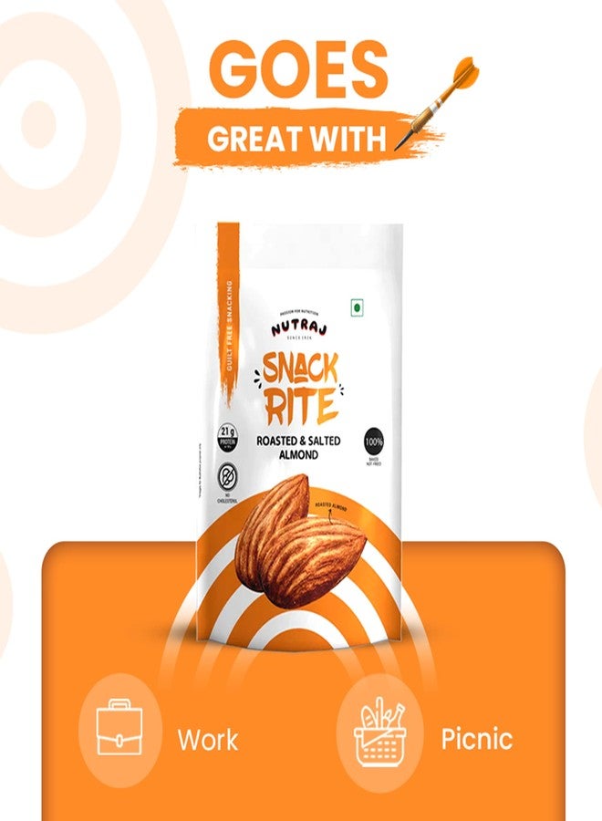 Nutraj Snackrite Almond Kernels Roasted & Salted 150g | Badam Dry Fruit | High Protein Snack & Super Healthy Crunchy Nuts | Vitamins & Minerals Rich | Freshly Roasted and Lightly Salted - Image 5