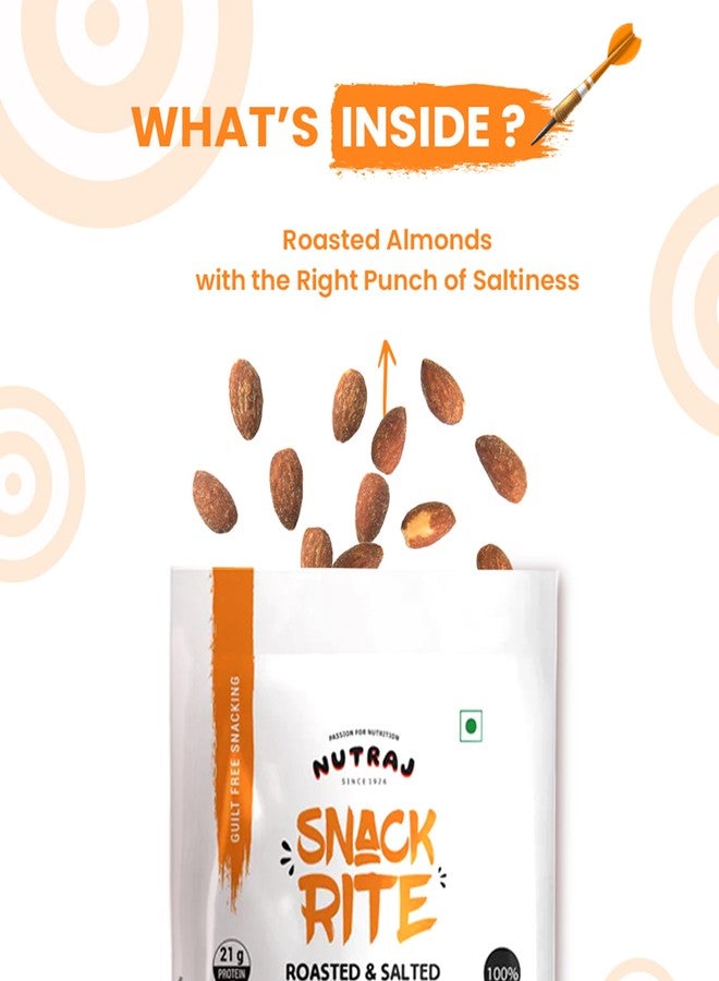 Nutraj Snackrite Almond Kernels Roasted & Salted 150g | Badam Dry Fruit | High Protein Snack & Super Healthy Crunchy Nuts | Vitamins & Minerals Rich | Freshly Roasted and Lightly Salted - Image 3