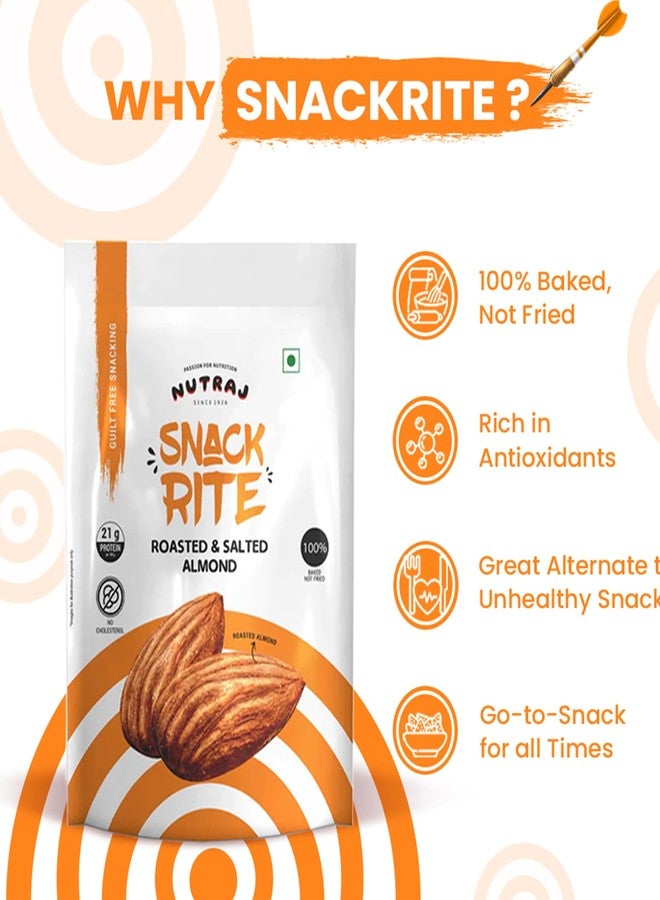 Nutraj Snackrite Almond Kernels Roasted & Salted 150g | Badam Dry Fruit | High Protein Snack & Super Healthy Crunchy Nuts | Vitamins & Minerals Rich | Freshly Roasted and Lightly Salted - Image 2