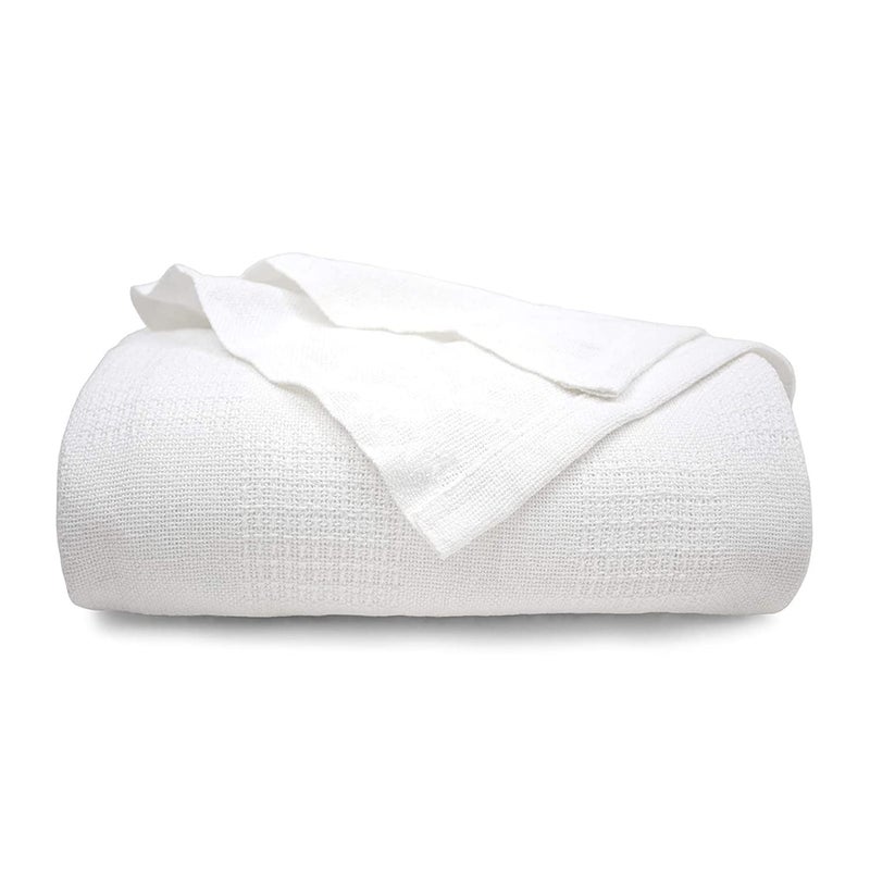 TL Care Health Hospital Blanket 100 Cotton Knit Soft Durable and Comfortable for Medical Twin Bed or Home Care 90 x 60