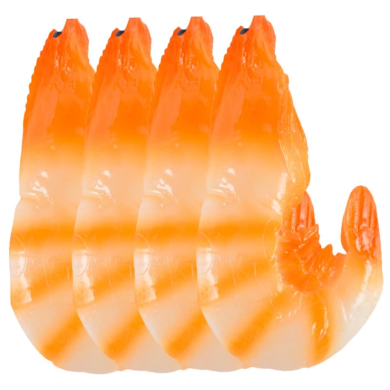 Realistic Artificial Shrimp Models 4PCS Safe Material Photo Display Props Learning Decor - Image 2