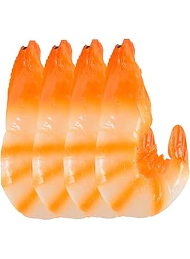 Realistic Artificial Shrimp Models 4PCS Safe Material Photo Display Props Learning Decor - Image 1