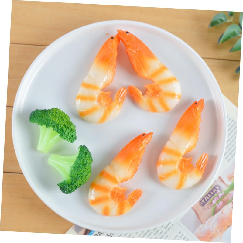 Realistic Artificial Shrimp Models 4PCS Safe Material Photo Display Props Learning Decor - Image 5
