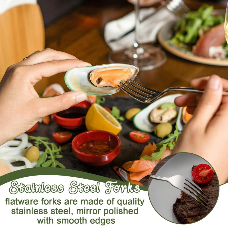 Tinsky 48 Pcs Dinner Stainless Steel Forks Set 8.2 Inch Silverware Forks Bulk Metal Salad Mirror Polished Forks for Dessert, Home, Kitchen, Restaurant - Image 5