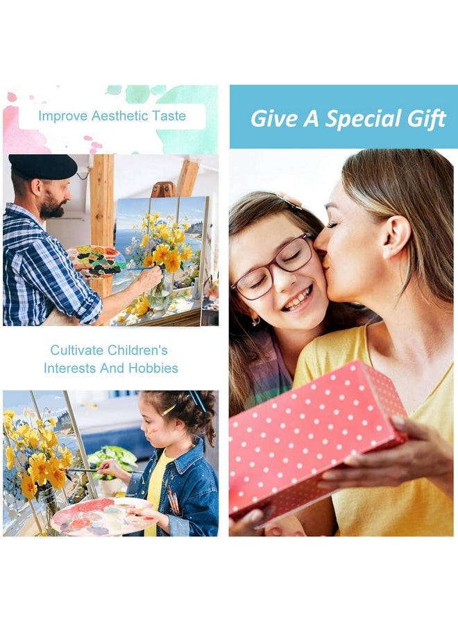 هاسذيب مجموعة طلاء زيتية DIY من HASTHIP®، لوحة زيتية على قماش، منظر طبيعي لمنزل مشمس بالأرقام، ديكور حائط منزلي، هدية، مع أدوات وأصباغ، بدون إطار، 16 × 20 بوصة  - Image 5