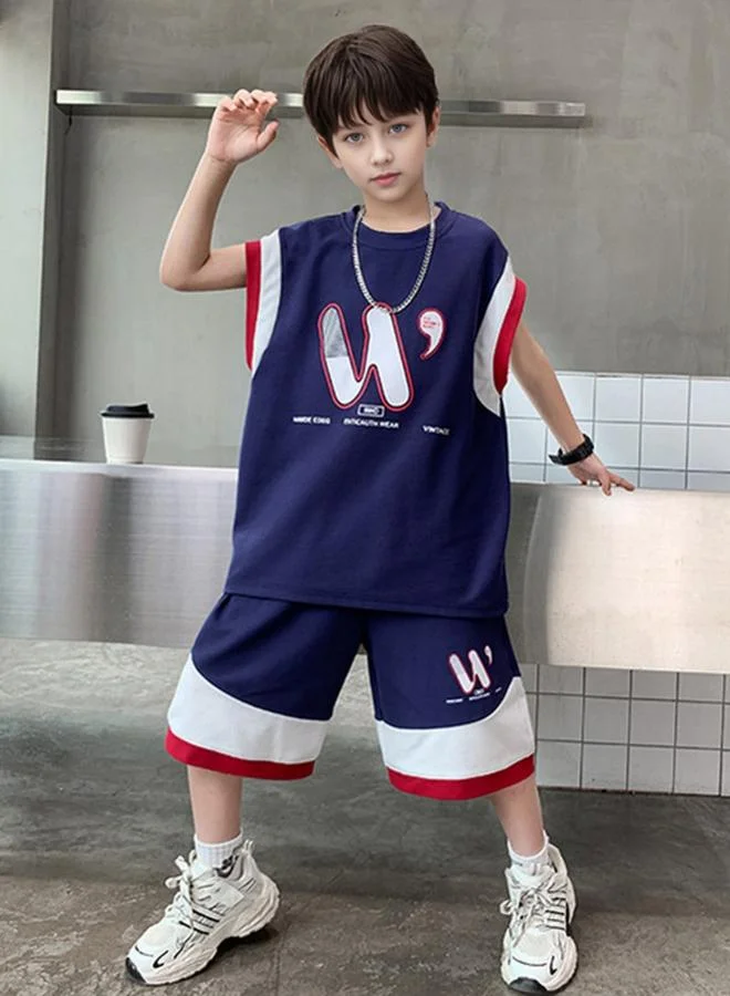 Take Two Boys Sleeveless Round Neck Tank and Shorts Set