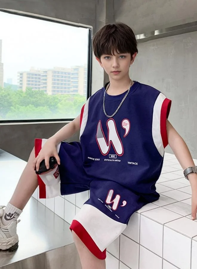 Take Two Boys Sleeveless Round Neck Tank and Shorts Set
