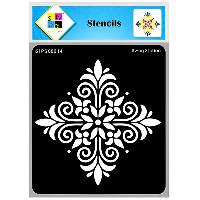 SWAGSTATION SWAGSTATION Stencil for Wall Painting Mandala Pattern Stencils Small 6x6 Stencils Mandala Art Stencils Template for Art and Craft Mixed Media Home Dcor DIY Albums Card Making Wall Dcor