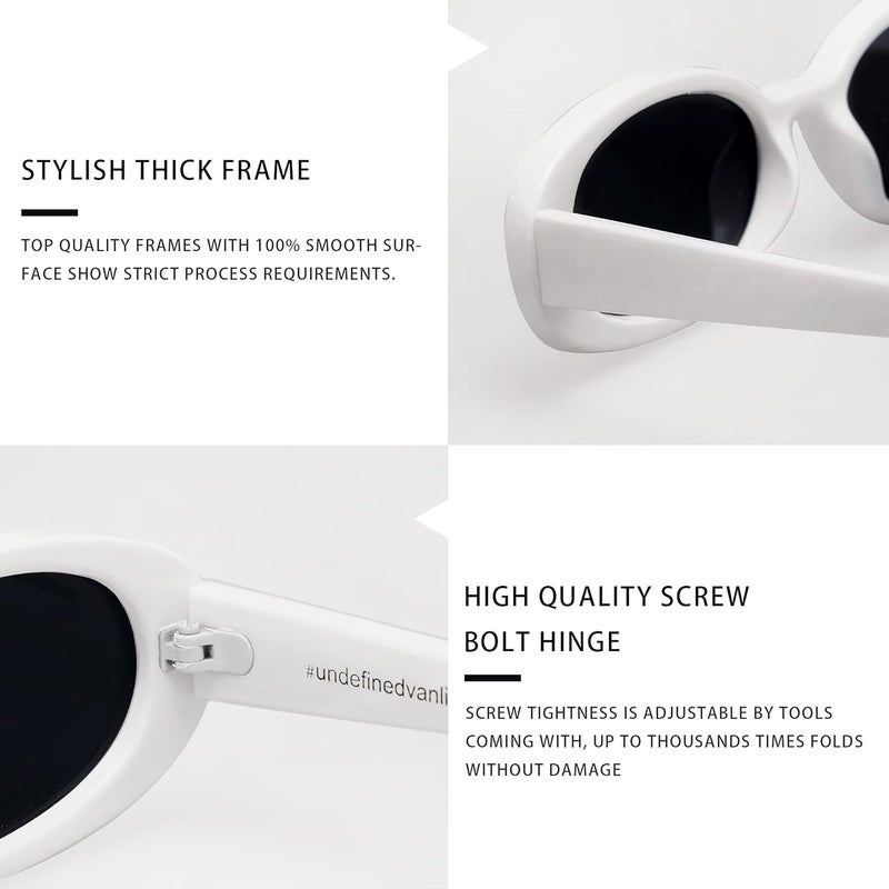 VANLINKER Polarized Retro Oval Sunglasses for Women and Men Small 90s Style VL9580 - Image 4