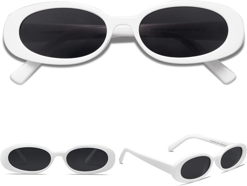 VANLINKER Polarized Retro Oval Sunglasses for Women and Men Small 90s Style VL9580 - Image 2