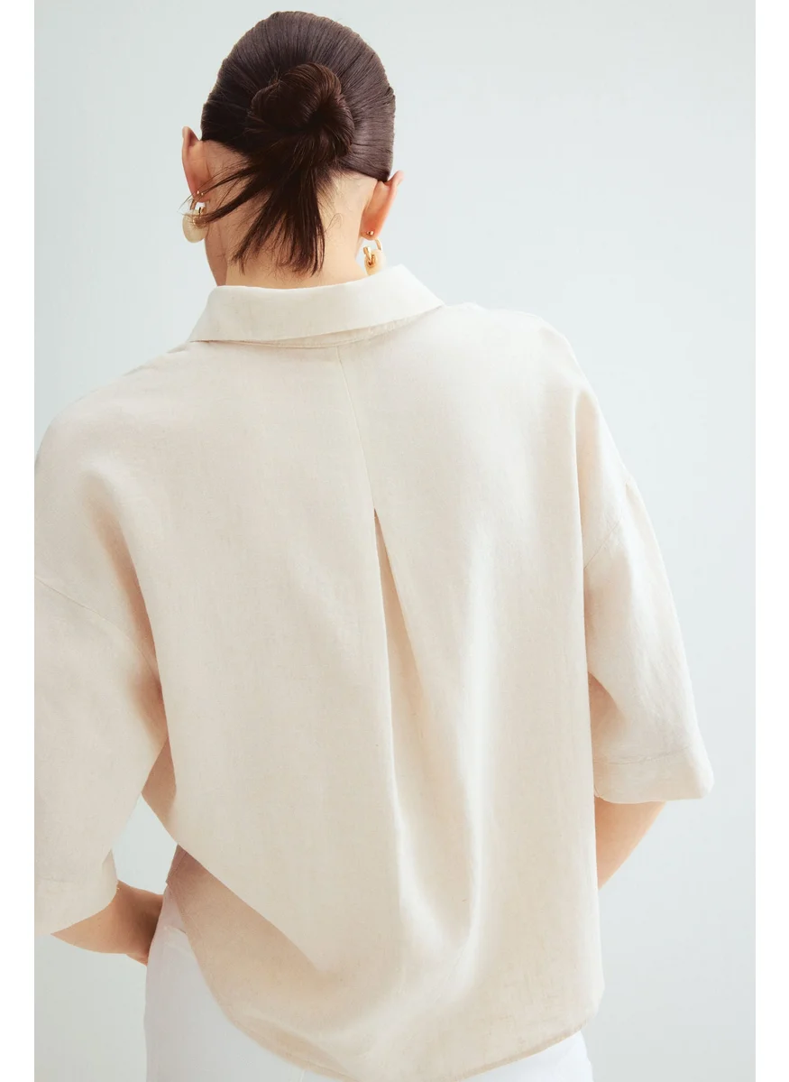 اتش اند ام Linen-Blend Shirt