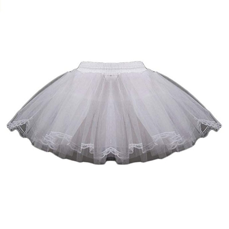Kumeng 3 Layers Girls Slip Flower Girl Petticoat Crinoline Hoopless Skirt Underskirt for Kids KPT2 Girls' Slip - Image 1