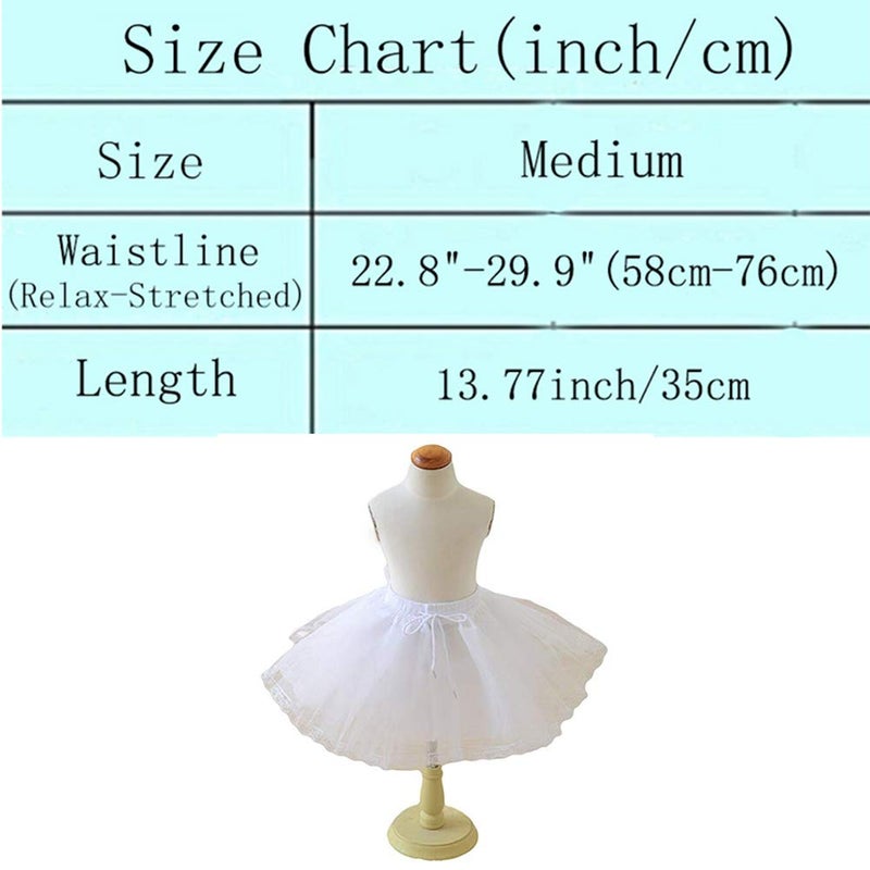 Kumeng 3 Layers Girls Slip Flower Girl Petticoat Crinoline Hoopless Skirt Underskirt for Kids KPT2 Girls' Slip - Image 5
