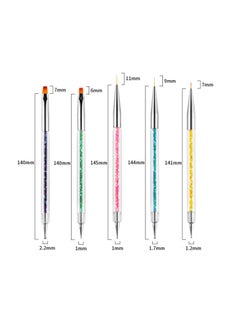 SYOSI Nail Art Brushes, Double Ended Brush & Dotting Tool Kit, Including Nail Liner Brush and Nail Dotting Pens for Nail Art Nail Salon 5Pcs  - Image 2