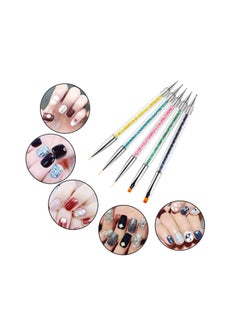 SYOSI Nail Art Brushes, Double Ended Brush & Dotting Tool Kit, Including Nail Liner Brush and Nail Dotting Pens for Nail Art Nail Salon 5Pcs  - Image 5