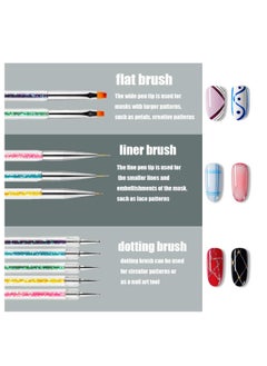SYOSI Nail Art Brushes, Double Ended Brush & Dotting Tool Kit, Including Nail Liner Brush and Nail Dotting Pens for Nail Art Nail Salon 5Pcs  - Image 4