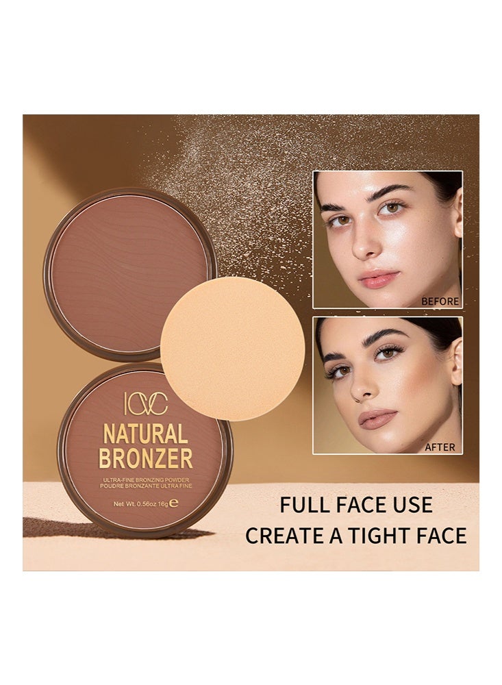 ICVC Natural Bronzer - Bronzer Powder, Matte Contour Palette for Face, Clavicle, & Body Sculpting #Sun Bronze - Image 5