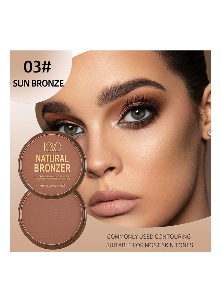ICVC Natural Bronzer - Bronzer Powder, Matte Contour Palette for Face, Clavicle, & Body Sculpting #Sun Bronze - Image 2