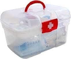 XVIA Plastic First Aid Medicine Box // Medikit Box // White Medicine Box with DetachMBle Tray // Cosmetic Makeup Cutlery Toiletry Accessories // Travel Picnic Storage Box(Pack of 1,White) - Image 1