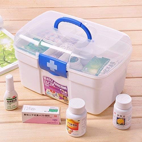 XVIA Plastic First Aid Medicine Box // Medikit Box // White Medicine Box with DetachMBle Tray // Cosmetic Makeup Cutlery Toiletry Accessories // Travel Picnic Storage Box(Pack of 1,White) - Image 2