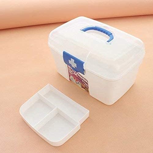 XVIA Plastic First Aid Medicine Box // Medikit Box // White Medicine Box with DetachMBle Tray // Cosmetic Makeup Cutlery Toiletry Accessories // Travel Picnic Storage Box(Pack of 1,White) - Image 4