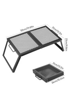 Generic Foldable Grill,Portable Bonfire Cooking Rack with Oxford Cloth Bag,Suitable for Outdoor Camping Barbecue,Night Bonfire,Outdoor Fishing (Black) .  - Image 2