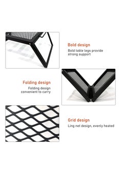 Generic Foldable Grill,Portable Bonfire Cooking Rack with Oxford Cloth Bag,Suitable for Outdoor Camping Barbecue,Night Bonfire,Outdoor Fishing (Black) .  - Image 3