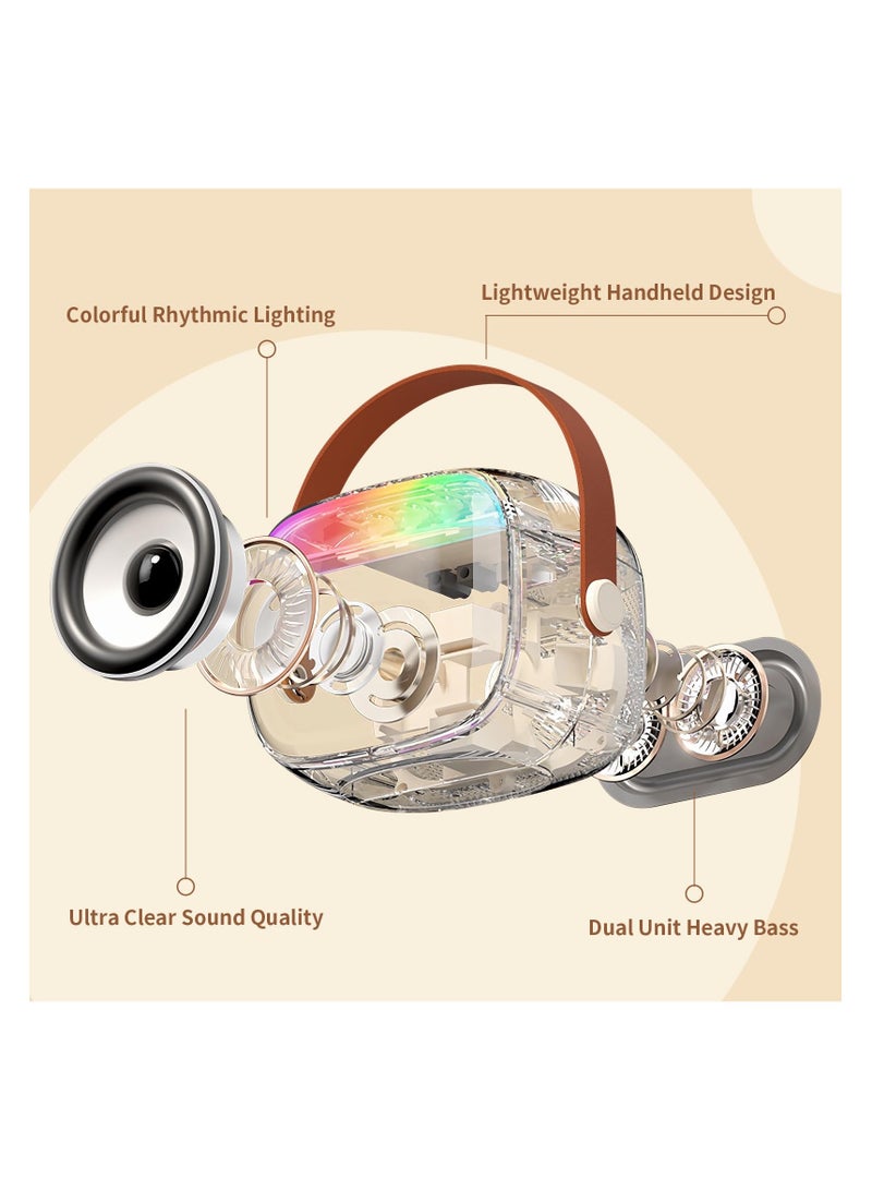 SYOSI Mini Karaoke Machine for Kids Adults, Portable Karaoke Speaker with 2 Wireless Microphones and Lights, Christmas Birthday Toys Gifts for Girls Boys Ages 4, 5, 6, 7, 8, 9, 10, 12+ Family Home Party - Image 2