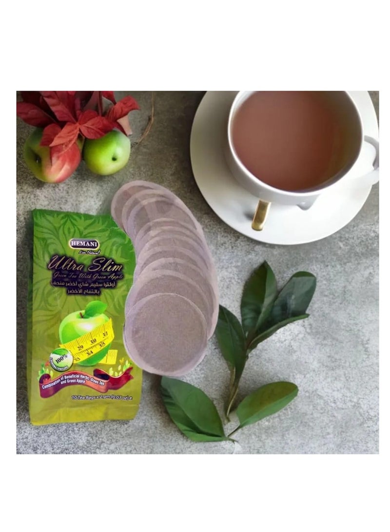 هيماني اولترا سليم شاي أخضر منحف بالتفاح الأخضر 10كيس - Image 2