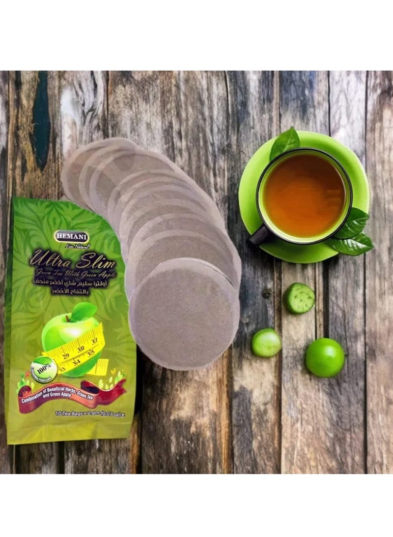 هيماني اولترا سليم شاي أخضر منحف بالتفاح الأخضر 10كيس - Image 3