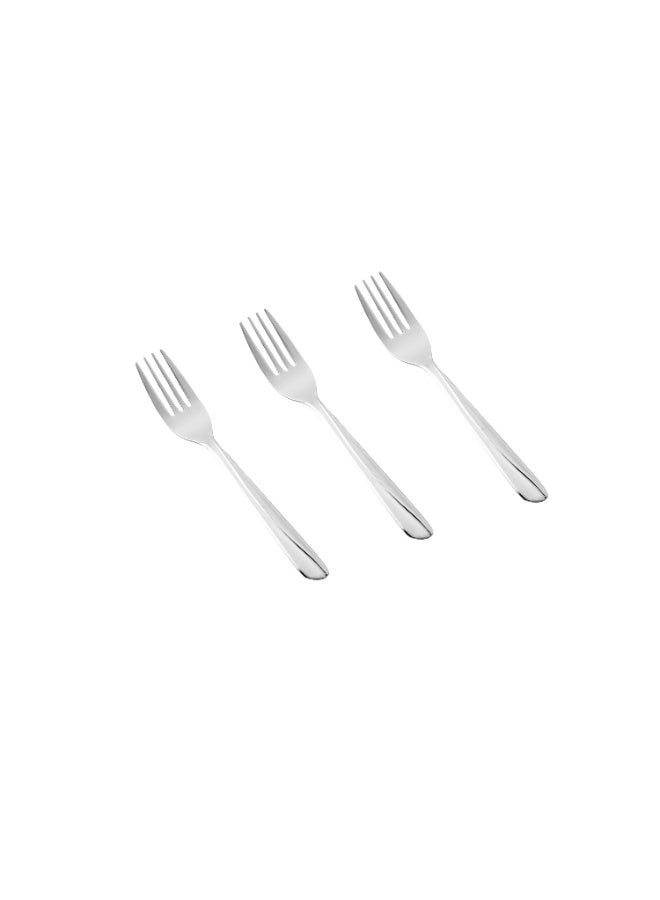 هيك طقم شوك حلى من الستانلس ستيل المقاوم للصدأ مكون من 12 قطعة فضي - Image 2