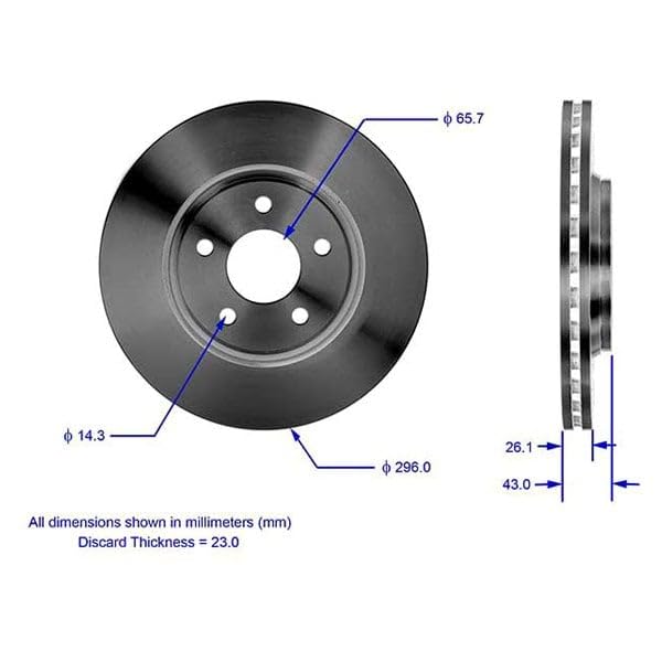 Bendix Premium PRT5528 Front Brake Rotor for Chevrolet Cobalt 2008-2005, HHR 2010-2008, Malibu 2012-2004, Pontiac G5 2009-2007, G6 2010-2005, Pursuit 2006, Saturn Aura 2009-2007, Ion 2007-2004 - Image 3
