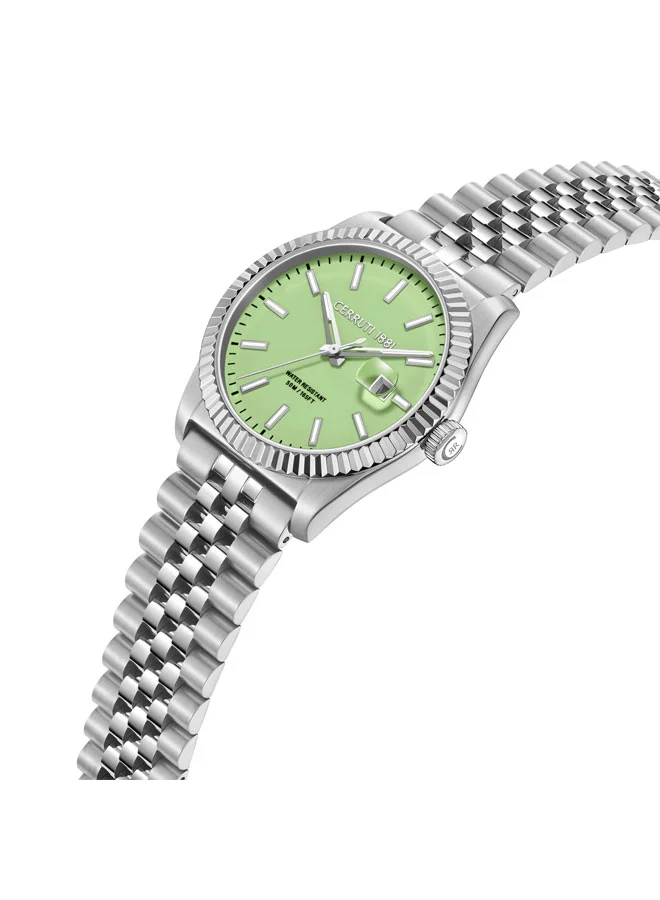 CERRUTI 1881 Chienti Dark Green Dial, Stainless Steel Bracelet, Analog Watch for Men, 40mm