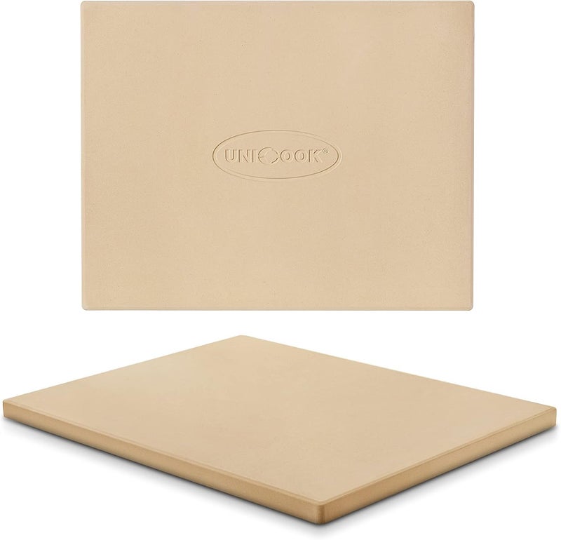 Unicook Pizza Stone, Heavy Duty Cordierite Pizza Pan for Oven and Grill, Thermal Shock Resistant Baking Stone for Bread, 15 X 12 Inch Rectangular, 6.8 lbs - Image 1